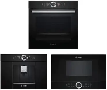 Bosch (духовой шкаф HSG636BB1 + кофемашина CTL636EB6 + микроволновая печь BFR634GB1)