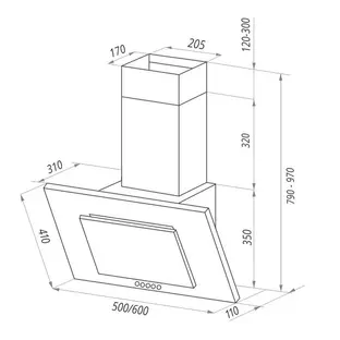 Вытяжка Maunfeld TOWER C 60 слоновая кость/стекло фото 2 Вытяжка Maunfeld TOWER C 60 слоновая кость/стекло фото 2