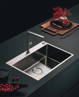 Мойка Falmec COMO 50 CM PVD GUN METAL (FLUSH/TOPMOUNT/UNDERMOUNT) фото 2
