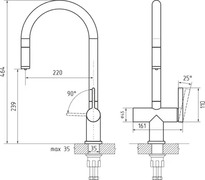 Смеситель RIVELATO ACIO 1927515 brina фото 2