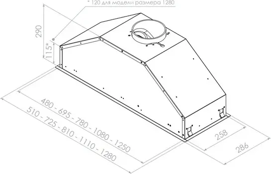 Вытяжка PANDO GTI/810 NEGRO V.1050 ECO SEC PLUS фото 2