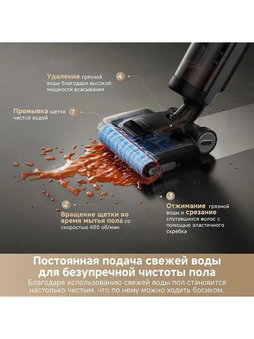 Моющий вертикальный пылесос Dreame H12 Dual FlexReach фото 23