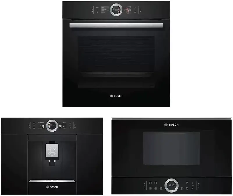 Bosch (духовой шкаф HSG636BB1 + кофемашина CTL636EB6 + микроволновая печь BFR634GB1)