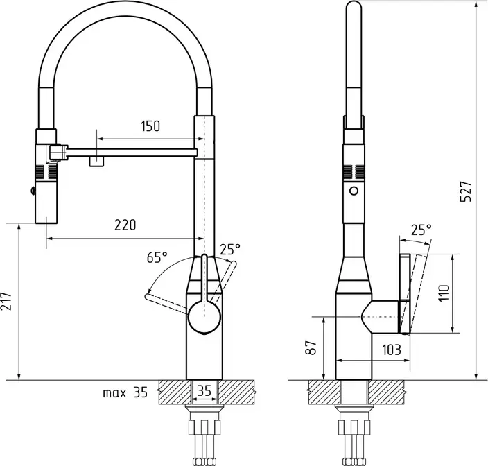 Смеситель RIVELATO ALMARA 1526515 brina фото 4