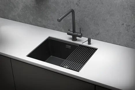 Мойка GRANULA Kitchen Space 6045U, ЧЕРНЫЙ МАТОВЫЙ фото 3