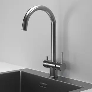 Смеситель GRANULA Kitchen Space 7104, СТАЛЬ САТИН фото 2