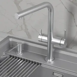 Смеситель GRANULA Kitchen Space 8276, НЕРЖ фото 3