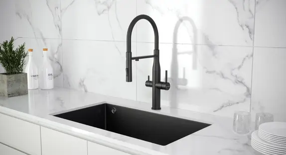 Смеситель KUCHENSTERN ELIT-FE 407BL40 Черный фото 2 Смеситель KUCHENSTERN ELIT-FE 407BL40 Черный фото 2