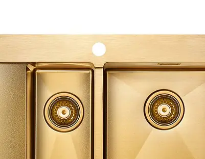 Мойка Paulmark KRONER 78/2SF PM227851-BGR брашированное золото фото 3