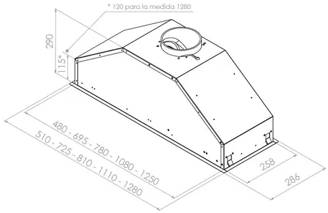 Вытяжка Pando GTI/810 INOX V.1050 ECO SEC PLUS фото 3