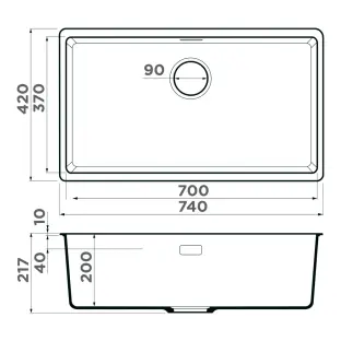 Кухонная мойка OMOIKIRI Kata 74-U-PA Artgranit/пастила (арт.4997575) фото 2 Кухонная мойка OMOIKIRI Kata 74-U-PA Artgranit/пастила (арт.4997575) фото 2