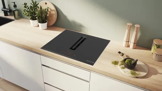 Индукционная стеклокерамич. панель с вытяжкой Bosch PVQ695H26E фото 2
