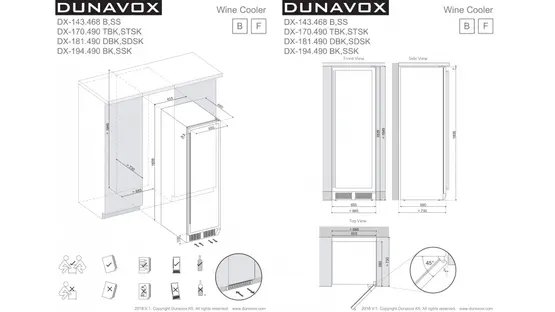 Винный шкаф DUNAVOX DX-143.468SS фото 3 Винный шкаф DUNAVOX DX-143.468SS фото 3