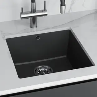 Мойка кухонная KUCHENSTERN UNDER 50 100BL10 Черный фото 3