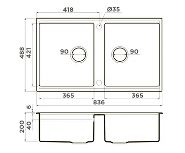Кухонная мойка OMOIKIRI Kitagawa 83-2-U-MO Artceramic/мокко (арт.4997201) фото 3