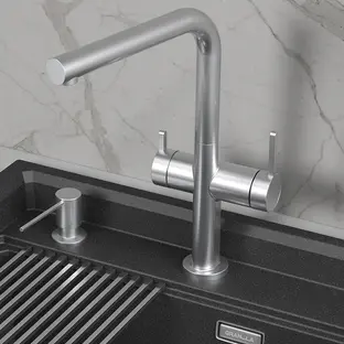 Смеситель GRANULA Kitchen Space 8276, НЕРЖ фото 2