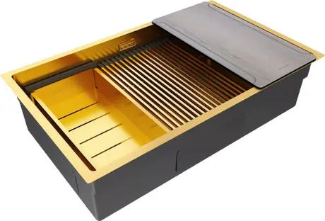 Мойка Paulmark NEXT-MULTI SINK 74 UNI PM787445-BG брашированное золото фото 2