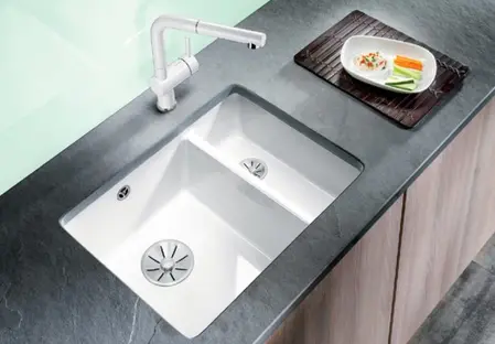 Мойка Blanco SUBLINE 350/150-U керамика отводная арматура InFino® фото 2