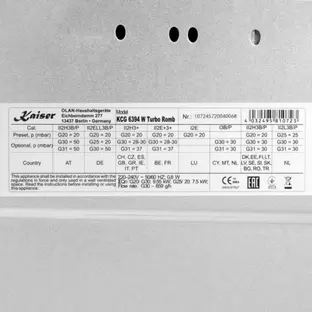 Газовая варочная панель Kaiser KCG 6394 W Turbo Romb фото 2