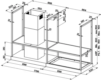 Вытяжка Faber T-SHELF EV8 BK MATT A180 фото 2 Вытяжка Faber T-SHELF EV8 BK MATT A180 фото 2
