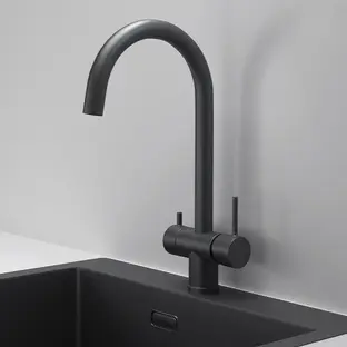 Смеситель GRANULA Kitchen Space 7104, ЧЕРНЫЙ МАТОВЫЙ фото 2