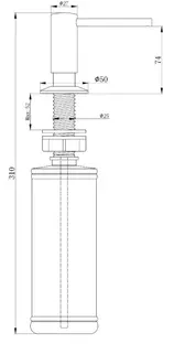 Дозатор Paulmark DECUS D004-BG брашированное золото фото 2