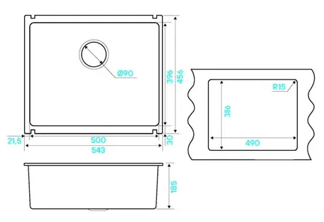 Мойка кухонная KUCHENSTERN SUBKERAM 60 301KW30 Кристальный белый фото 3