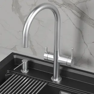 Смеситель GRANULA Kitchen Space 8274, НЕРЖ фото 2