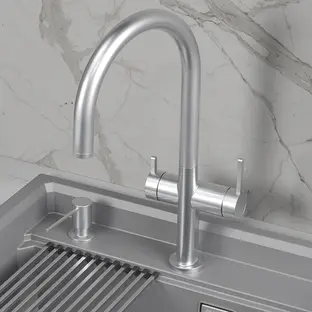 Смеситель GRANULA Kitchen Space 8274, НЕРЖ фото 3