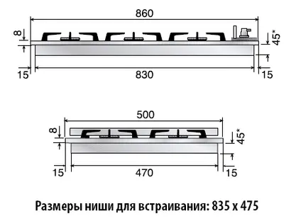 Комбинированная панель ILVE H 39-BCNV/IX фото 2