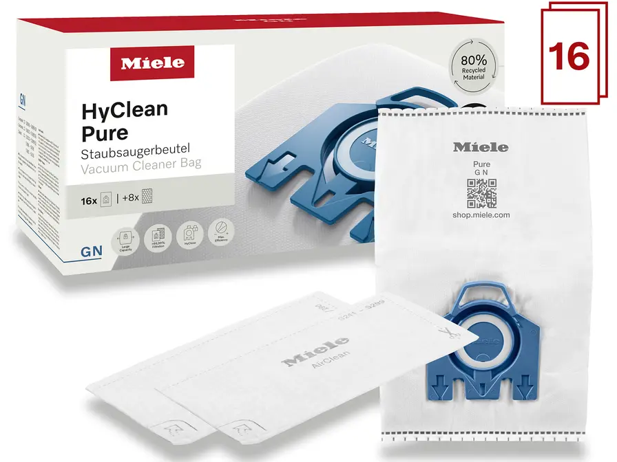 Мешки для пылесосов Miele GN XXL HyClean 3D PURE (16 мешков и 8 фильтров) фото 1