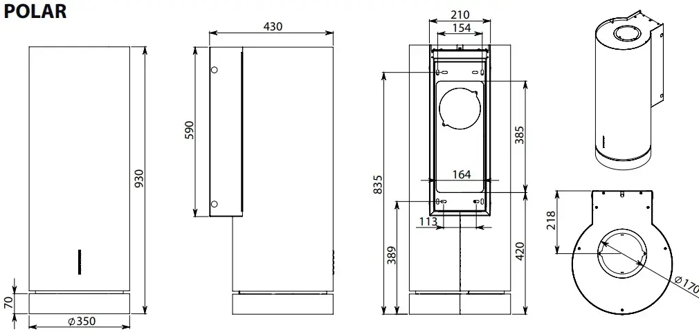 Вытяжка Falmec POLAR X 35 inox (800) фото 3
