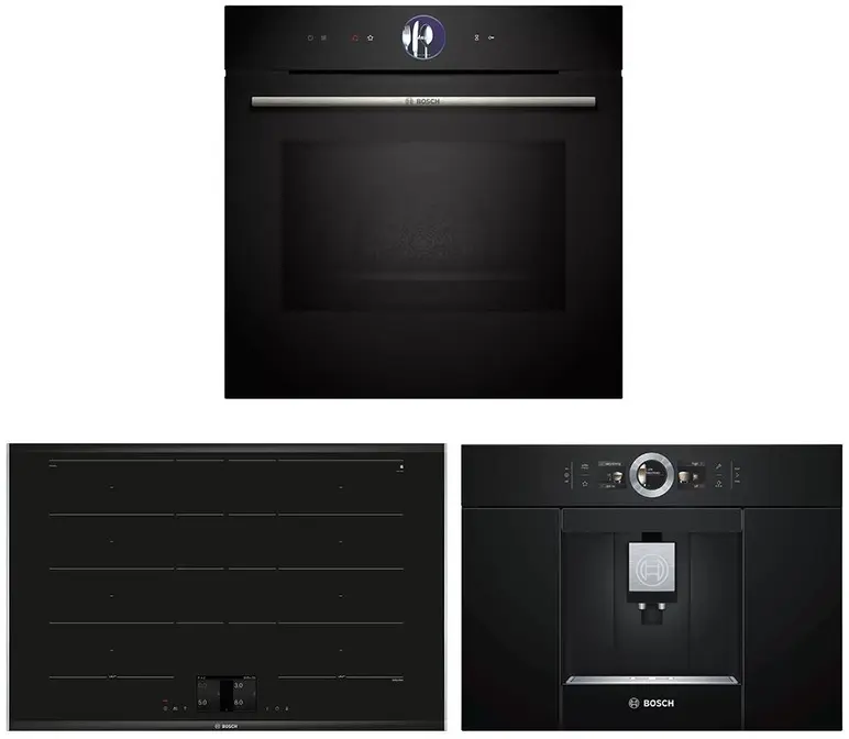 Bosch (духовой шкаф HMG776NB1 + варочная панель PXY875KV1E + кофемашина CTL636EB6)