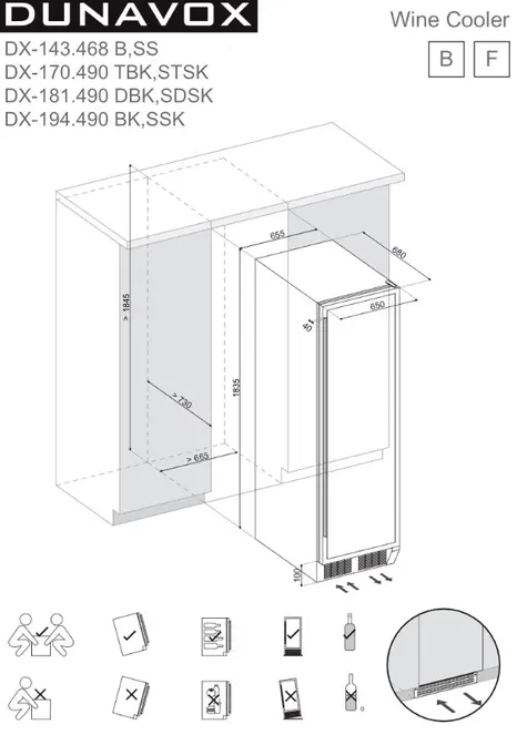 Винный шкаф DUNAVOX DX-143.468B фото 3