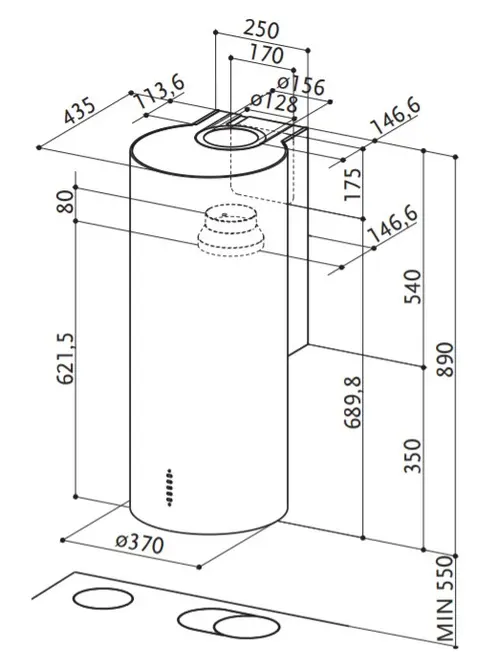 Вытяжка Faber CYLINDRA/2 EV8 2EL XH890 фото 4