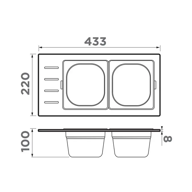 Контейнер Omoikiri DC-02-2-GB графит (4999076) фото 2