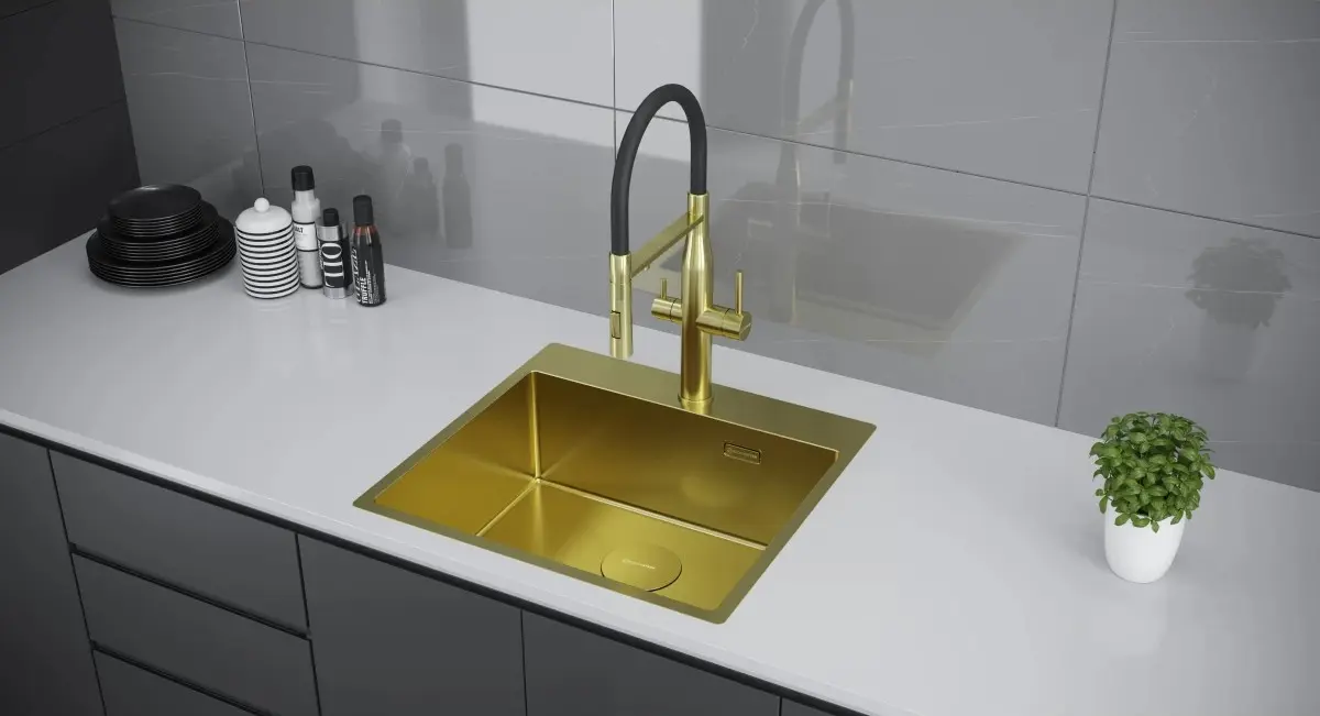 Мойка кухонная KUCHENSTERN WERK 60 507GL50 Золото фото 2