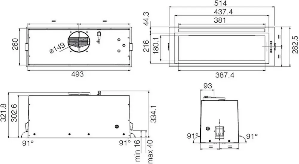 Вытяжка Elica LANE SENSOR BL MAT/A/52 фото 2