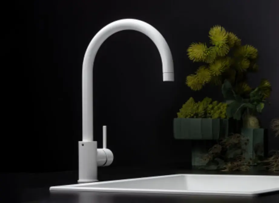 Смеситель Falmec ISEO ROUND WHITE (однорычажный, белый) фото 2 Смеситель Falmec ISEO ROUND WHITE (однорычажный, белый) фото 2