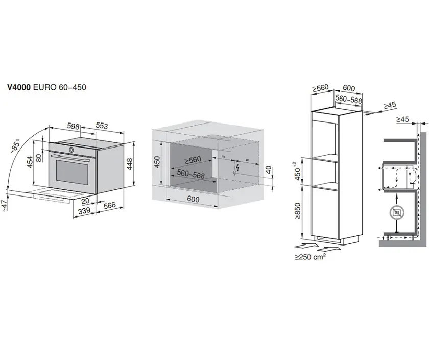 Микроволновая печь V-ZUG CombiMiwell V4000 45 CM4T-24025 черное стекло фото 4