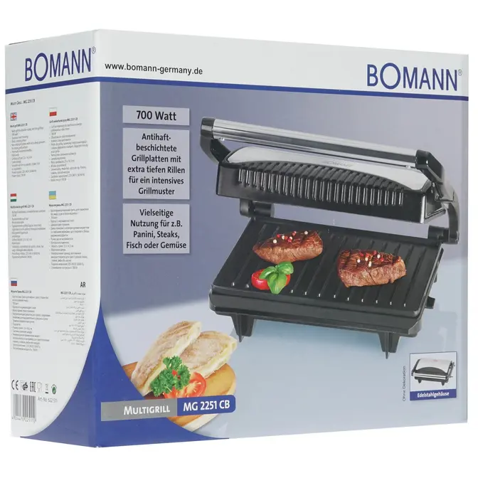 Гриль Bomann MG 2251 CB schw inox 700W фото 6