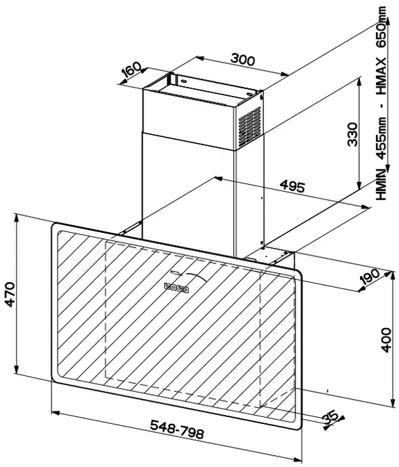 Вытяжка Faber V-AIR FLAT KL A80 фото 2