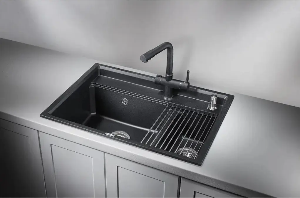 Мойка GRANULA Kitchen Space 7302, ЧЁРНЫЙ фото 5