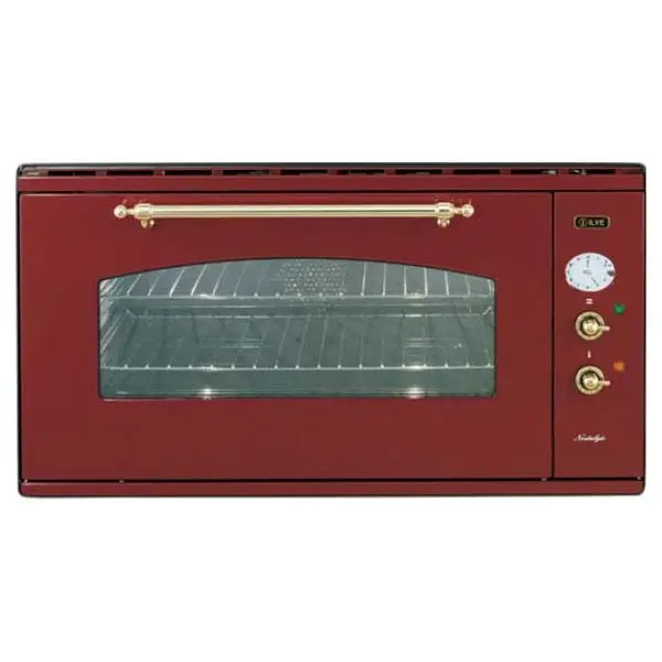 Духовой шкаф ILVE 948 NMP/RB бордо, ручки латунь