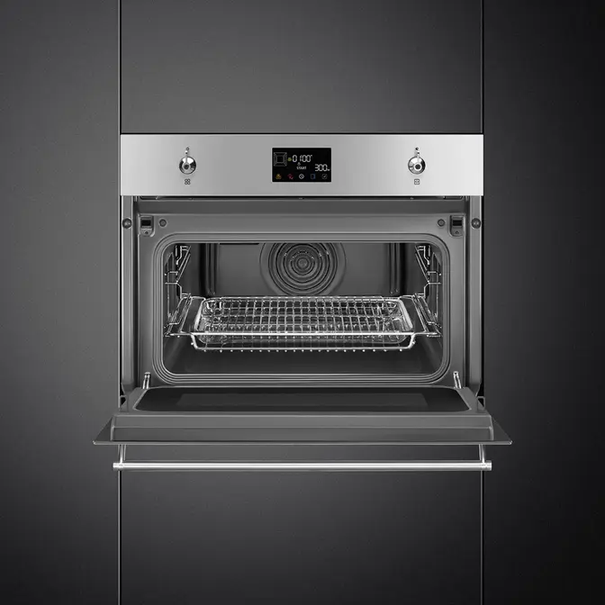 Компактный дух.шкаф с функцией СВЧ SMEG SO4302M1X фото 3
