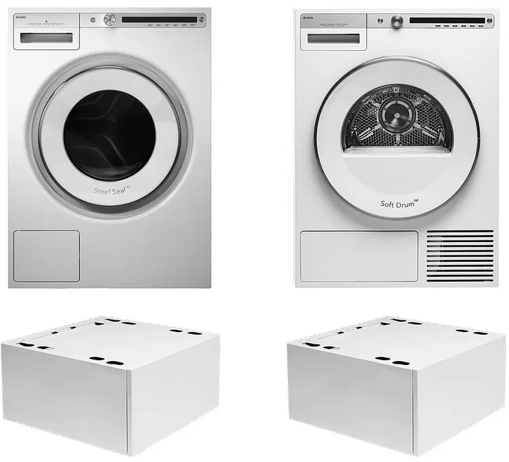 Asko Logic 19 (стиральная машина W4086C.W/3 + сушильная машина T408HD.W + напольный ящик HPS5323W (2 шт)) фото 1