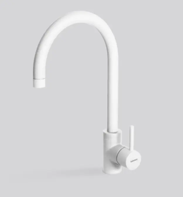 Смеситель Falmec ISEO ROUND WHITE (однорычажный, белый) фото 1 Смеситель Falmec ISEO ROUND WHITE (однорычажный, белый) фото 1
