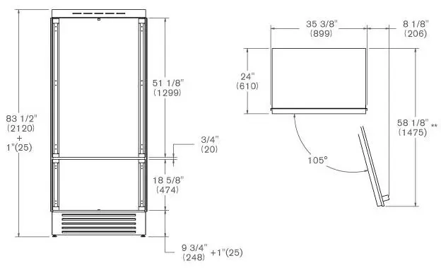 Встраиваемый холодильник Bertazzoni REF905BBRPTT фото 6 Встраиваемый холодильник Bertazzoni REF905BBRPTT фото 6