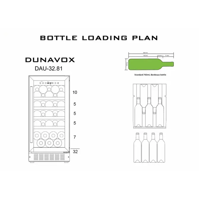Винный холодильник Dunavox DAU-32.81SS фото 2