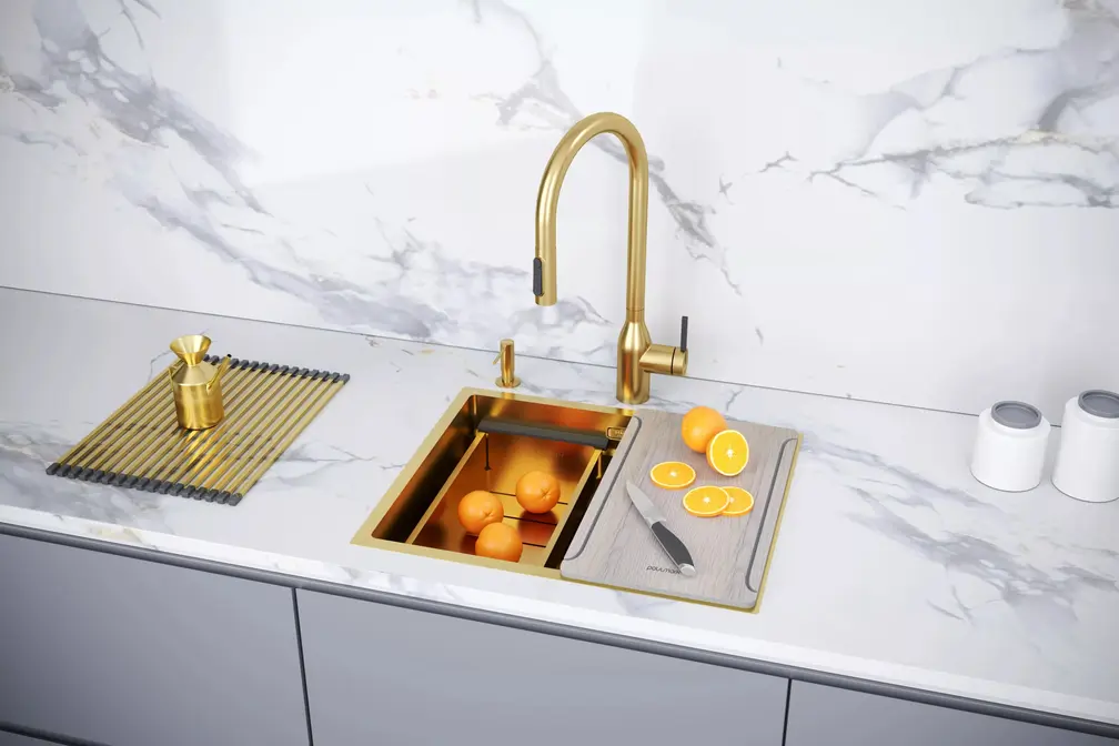 Мойка Paulmark NEXT-MULTI SINK 54 UNI PM785445-BG брашированное золото фото 7 Мойка Paulmark NEXT-MULTI SINK 54 UNI PM785445-BG брашированное золото фото 7
